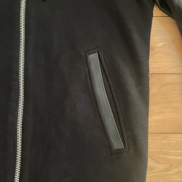 NWOT - Diesel Lambskin Sleeves Heavy L-Mifun Biker Hoodie - Picture 3 of 7